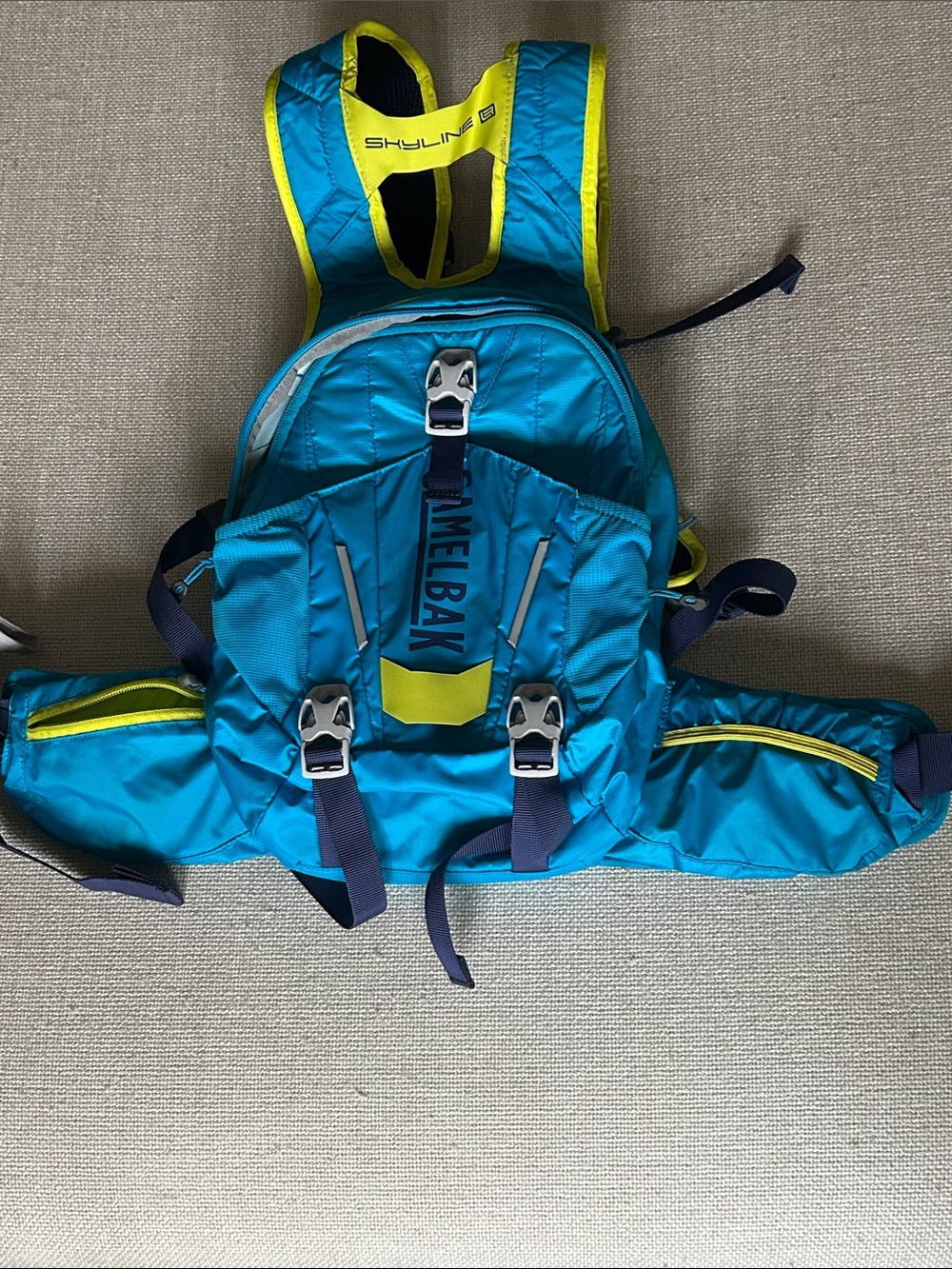 CamelBak Skyline Hydration Pack in Teal with Yellow Accents